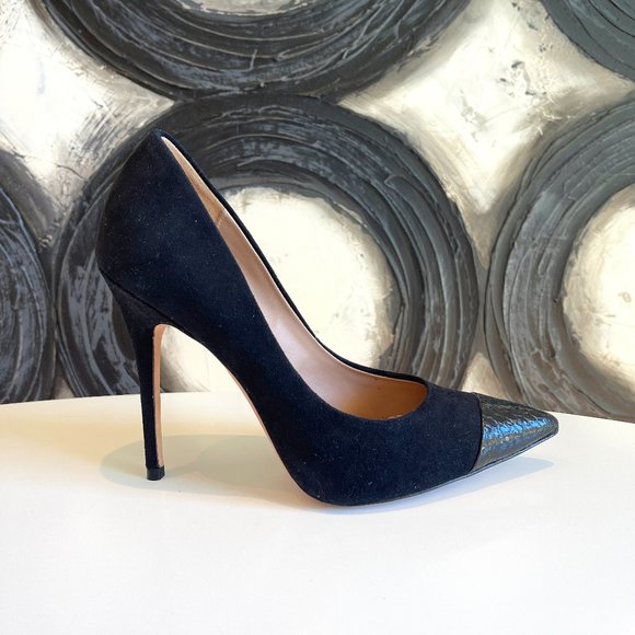 Jean-Michael Cazabat Suede/Snake skin toe heels - Picture 1 of 9